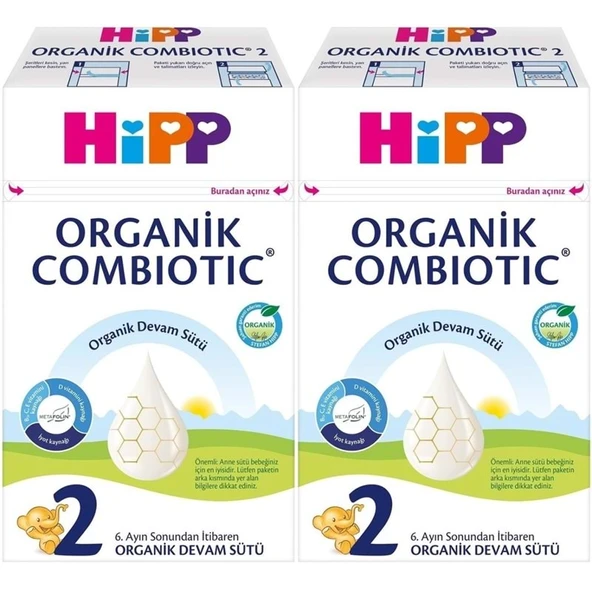 Hipp Organik Combiotic Devam Sütü 600GR No:2 (6-12 Ay) (2 Li Set) ürün görseli 1