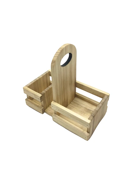 Ahşap Doğal Baharatlık Yağdanlık ve Peçetelik Altı(KAVAK-IHLAMUR) Ahşap Rengi AHŞAP - 10 ADET - Resim 2