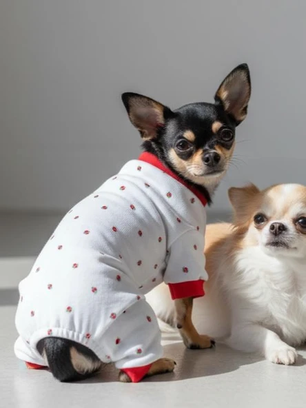 Berry Köpek Tulumu | Pamuklu Penye Köpek Pijaması | Küçük Irklar İçin | Tüy Dökülmesini Azaltır - Resim 4