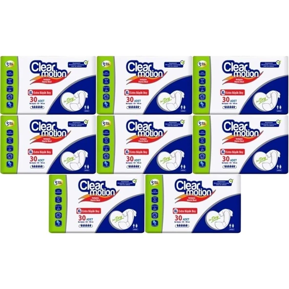 Clearmotion Yetişkin Hasta Bezi Bel Bantlı XL - Ekstra Büyük - Extra Large 240 Adet (8PK*30) ürün görseli 1