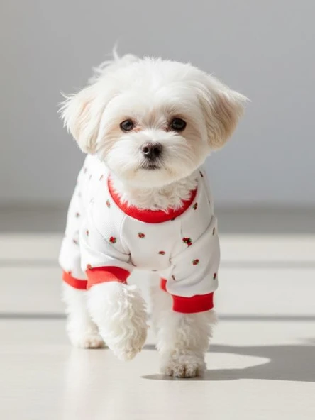 Berry Köpek Tulumu | Pamuklu Penye Köpek Pijaması | Küçük Irklar İçin | Tüy Dökülmesini Azaltır - Resim 6