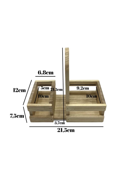 Ahşap Doğal Baharatlık Yağdanlık ve Peçetelik Altı(KAVAK-IHLAMUR) Ahşap Rengi AHŞAP - 10 ADET - Resim 4