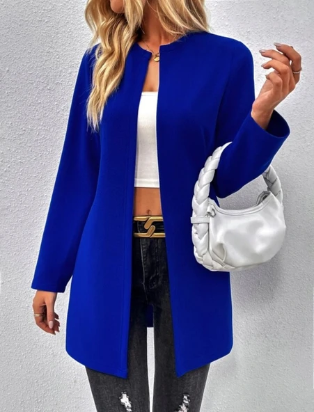 Kadın Uzun Kollu önü Açık Uzun Modal Ceket ürün görseli