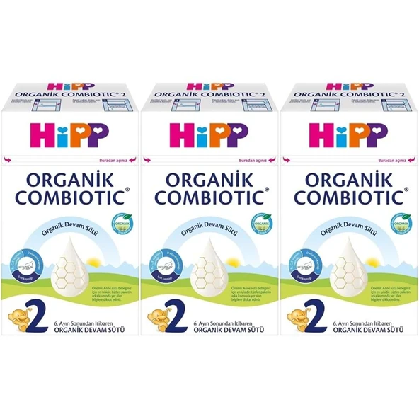 Hipp Organik Combiotic Devam Sütü 600GR No:2 (6-12 Ay) (3 Lü Set) ürün görseli