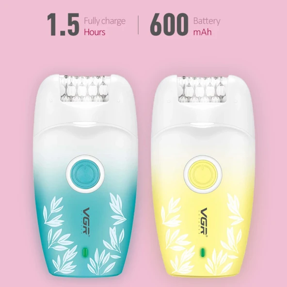 VGR V-738 Profesyonel Kadın Epilatörü – LED Işıklı, 18 Cımbızlı, 2 Hız Ayarlı ve USB Şarjlı Kablosuz - Resim 4