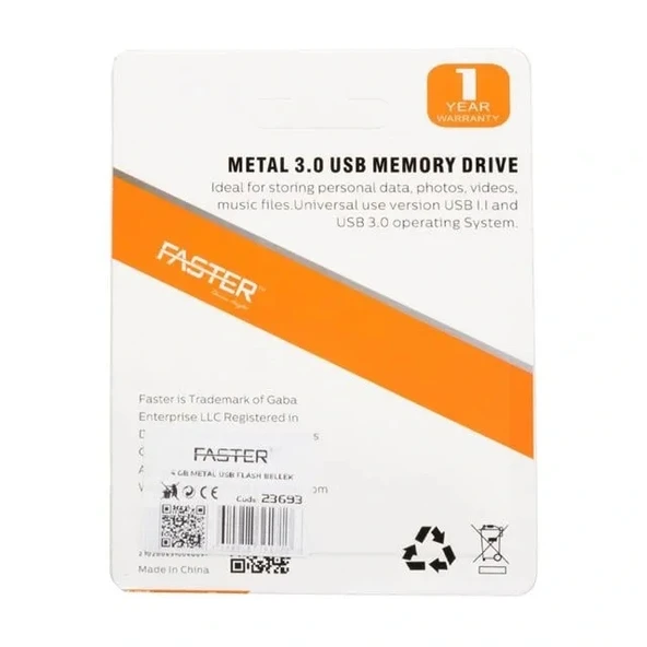 Faster 4 Gb Metal Usb Flash Bellek - Resim 2