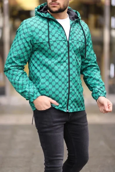 Unisex Kapüşonlu İçi Astarlı Yağmurluk  Zümrüt ürün görseli