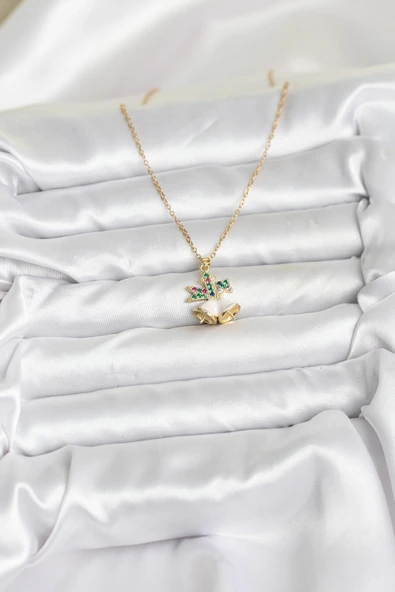 316L Çelik Zincir Gold Renk Chirtsmas Bell Model Yılbaşı Temalı Kadın Kolye - TJ-BKO10706 - Resim 2