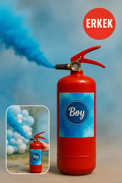 Mavi Dumanlı Cinsiyet Belirleme Bombası – Gender Reveal Boy Smoke • Yoğun Renkli Duman Spreyi ürün görseli 1