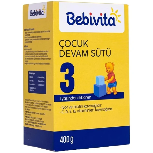 Bebivita Bebek Sütü 400GR No:3 (1 Yaşından İtibaren) ürün görseli 1