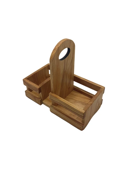 Ahşap Doğal Baharatlık Yağdanlık ve Peçetelik Altı(KİRAZ) Ahşap Rengi AHŞAP - 2 ADET - Resim 2