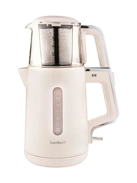 Bambum Cam Demlikli Çay Makinesi Siyah - Resim 4