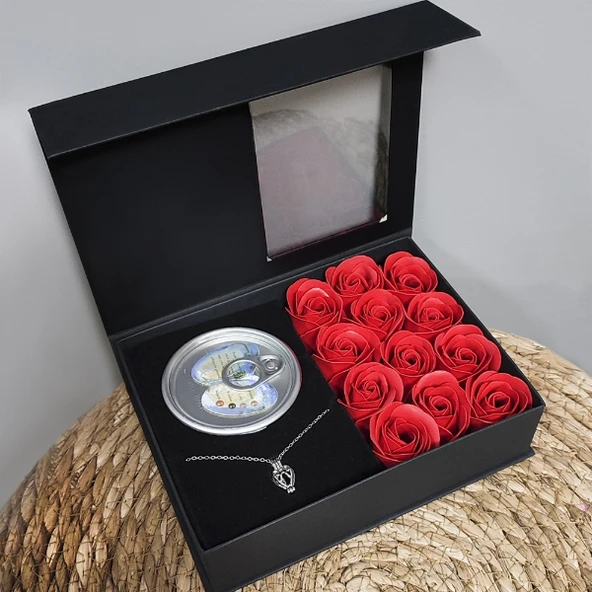 Romantik Gül ve İstiridye İnci Kolye Seti ürün görseli