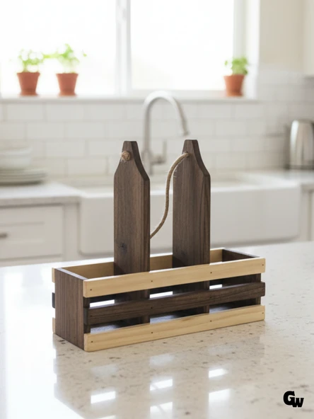 Ahşap Doğal 3Lü Yağdanlık ve Sosluk Altı(CEVİZ) Ceviz AHŞAP - 2 ADET ürün görseli