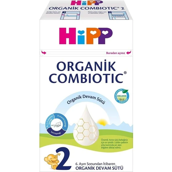 Hipp Organik Combiotic Devam Sütü 600GR No:2 (6-12 Ay) ürün görseli 1
