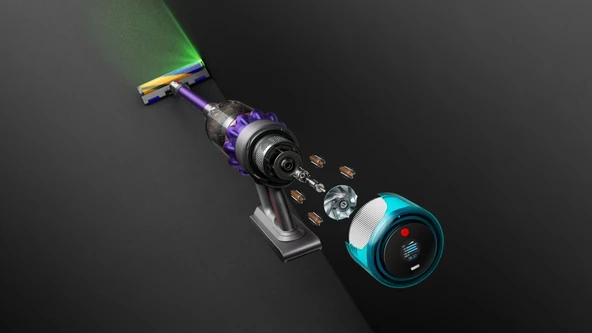 Dyson Gen5Detect Şarjlı Dikey Süpürge Gri - Mor - Resim 9