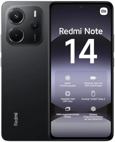 Xiaomi Redmi Note 14 8 GB 256 GB (Xiaomi Türkiye Garantili) siyah ürün görseli 1
