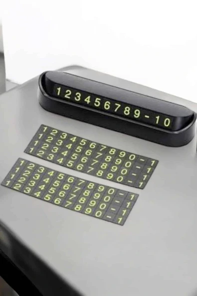 Araba Park Numaratörü Araç İçi Numaralık Değiştirilebilir Çevirmeli Mini - Resim 2