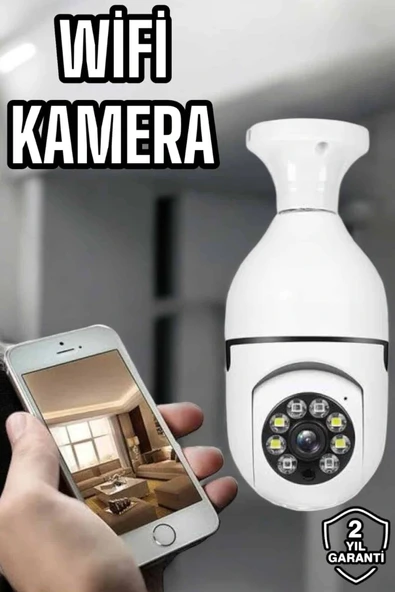 Ampul Görünümlü Güvenlik Kamerası Duylu Wifi Kamerası Dönebilen ürün görseli