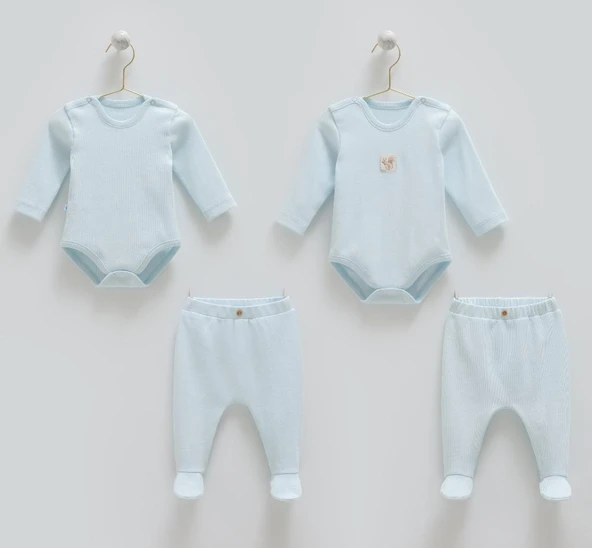 Caramell %100 Pamuk Hello Forest 4'lü Body Pantolon Set CRML.BPE1959 - Resim 3