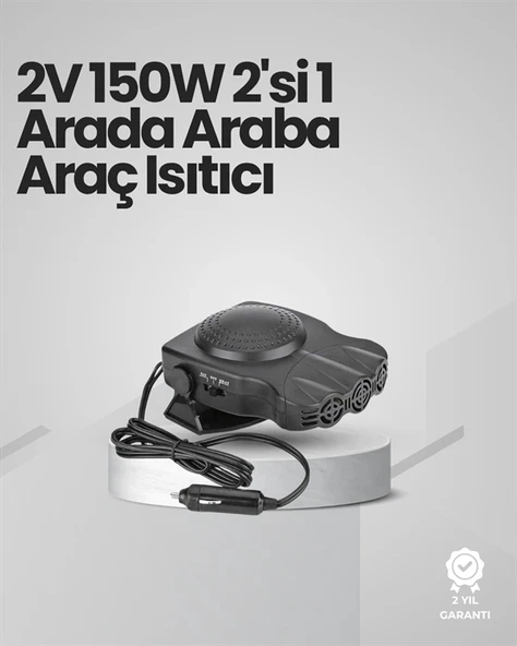 Taşınabilir Araç Isıtıcı ve Fan | 3'ü 1 Arada Fonksiyon, Hava Temizleme, Yaz-Kış Kullanım ürün görseli