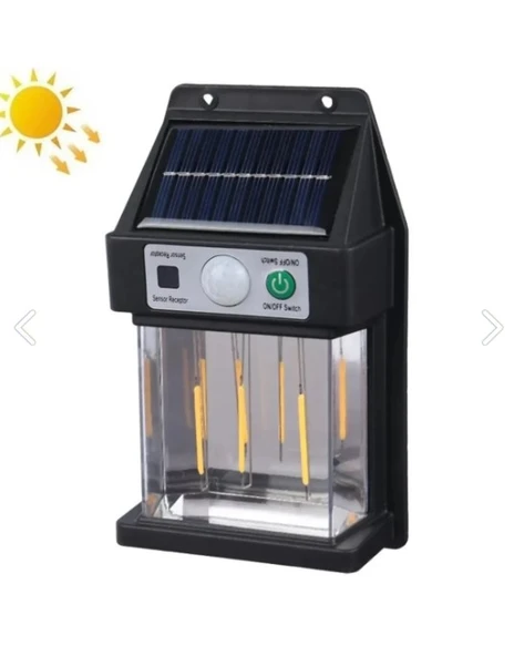 Güneş Enerjili Hareket Sensörlü Duvar Lambası ürün görseli