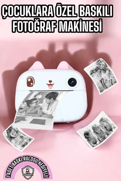 Çocuk Fotoğraf Makinesi Dijital HD Video Rulo Kağıt Baskılı Yazıcı ürün görseli