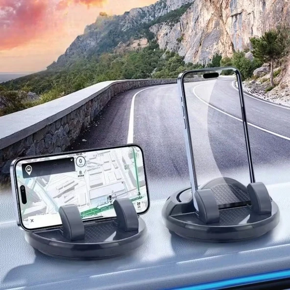 BUFFER® Numaratörlü Güçlü Yapışkanlı 360 Derece Dönebilen Su Geçirmez Araç İçi Telefon Tutucu Plastik Aparat ürün görseli 1