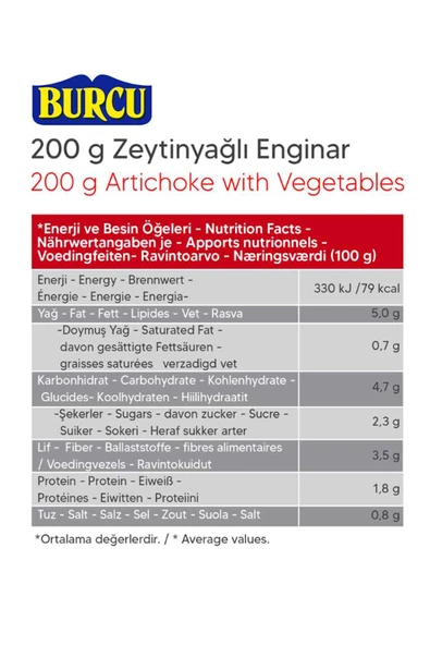 Burcu Zeytinyağlı Enginar 200 gr x 4 Adet - Resim 3