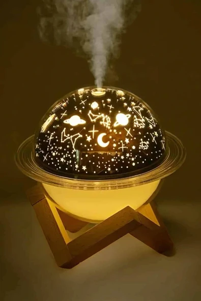 Hava Nemlendirici Masa ve Gece Lambası USB Projeksiyon Aromaterapi - Resim 3