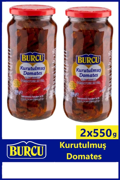Burcu Güneşte Kurutulmuş Domates Cam Kavanoz 550 gr x 2 Adet ürün görseli