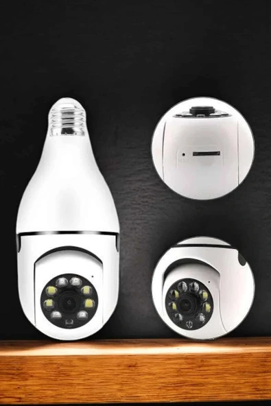 Ampul Görünümlü Güvenlik Kamerası Duylu Wifi Kamerası Dönebilen - Resim 2