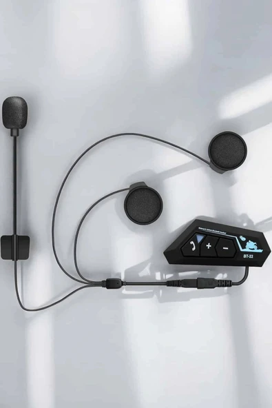 Kask Kulaklığı Motosiklet Intercom Interkom Dinleme Konuşma Özellikli Su Geçirmez - Resim 5