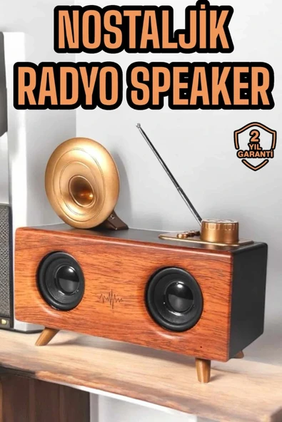Çalar Radyo Müzik Kutusu Nostaljik Hoparlör Speaker ürün görseli 1