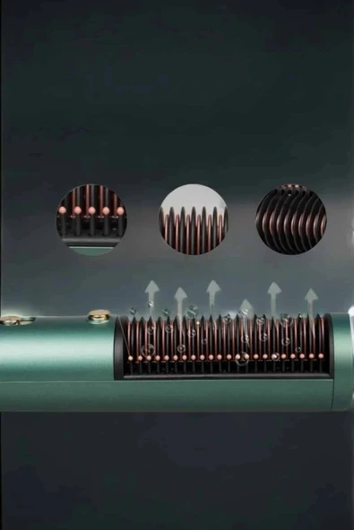 Üflemeli Fön Tarak Düzleştirici Seramik Kaplama Elektriklenme Karşıtı - Resim 4