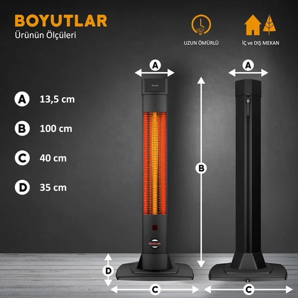 MirKraft Solaris 2200 W Elektrikli Isıtıcı - Resim 6