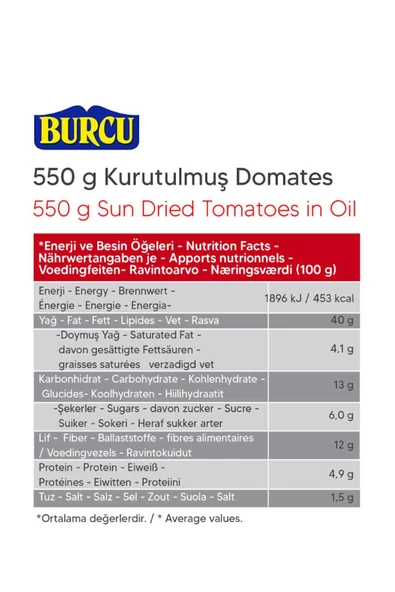 Burcu Güneşte Kurutulmuş Domates Cam Kavanoz 550 gr x 2 Adet - Resim 2