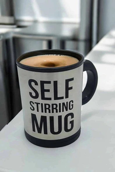 Yazılı Kupa Kendi Kendini Karıştıran Mikser Kupa Termos Bardak - Resim 5