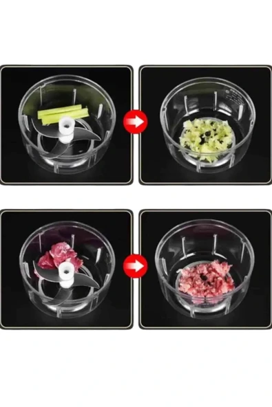 Şarjlı Mini El Rondosu Doğrayıcı Taşınabilir 250 ml Çelik Bıçaklı - Resim 3