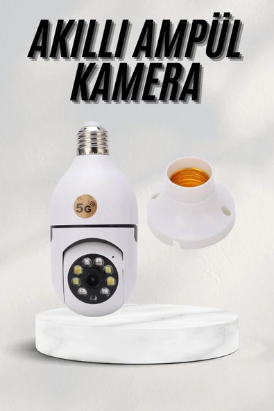 Akıllı Kamera Wifi Kamera Duylu Ampul Görünümlü 360 Derece Dönebilen Ev Kamerası ürün görseli