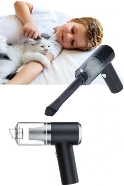 Yeni Nesil Mini Vakumlu Araç Süpürgesi El Süpürgesi Şarjlı - Resim 4