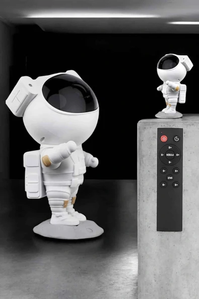 Çocuklara Özel Projeksiyon Astronot Lamba Speaker Sevimli - Resim 3
