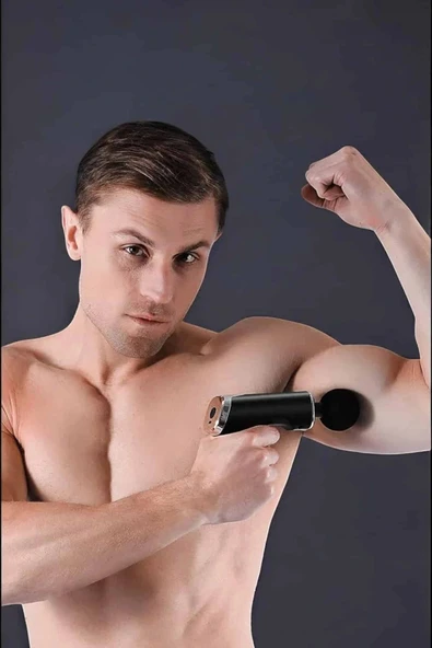 4 Başlıklı Darbeli Şarjlı Masaj Aleti Tabancası Kablosuz - Resim 2