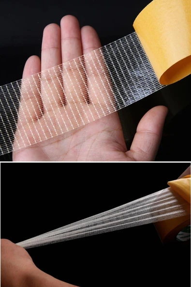 Mucit Home  Fiber Örgülü Güçlendirilmiş Çift Taraflı Bant 5cm x 10 mt - Resim 3