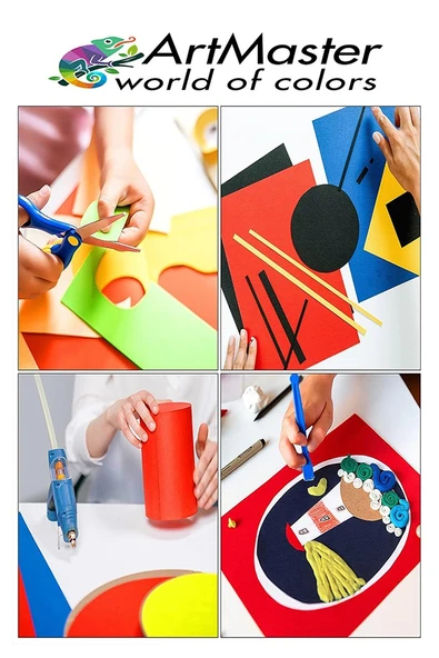 Renkli Mukavva 35x50 cm 10 Renk 1 Paket Renkli Sert Karton 1.0 mm Anasınıfı Hobi Etkinlik Okul Öncesi Proje - Resim 3