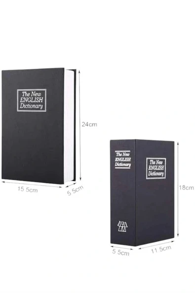 Büyük Boy Anahtarlı Kitap Görünümlü Gizli Kasa Çelik Kasa Altın Kasası ürün görseli