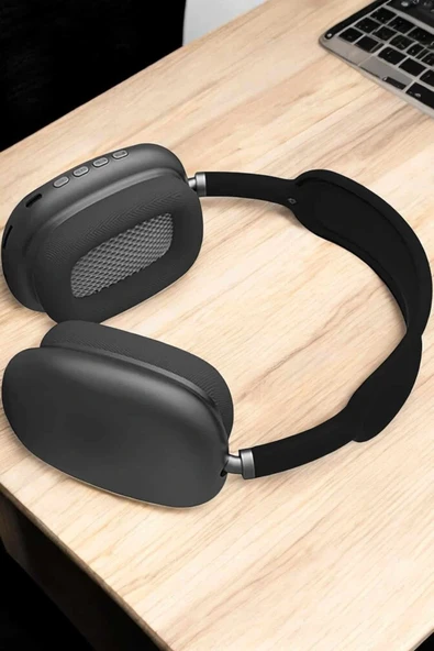 P9 Plus Kulaklık Siyah Bluetooth Bağlantılı Kulak Üstü Kablosuz - Resim 4