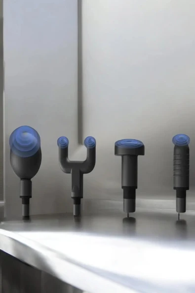 4 Başlıklı Darbeli Şarjlı Masaj Aleti Tabancası Kablosuz - Resim 5