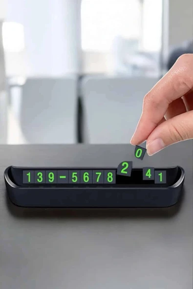 Araba Park Numaratörü Araç İçi Numaralık Değiştirilebilir Çevirmeli Mini - Resim 3