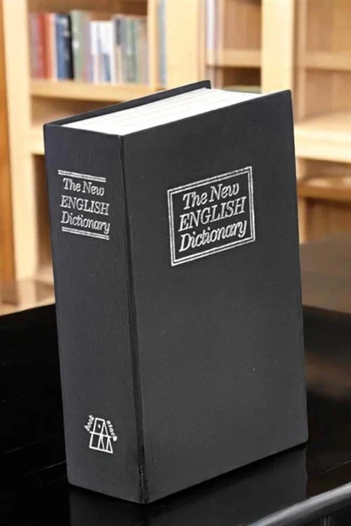 Gizli Kasa İngilizce Sözlüğü Kitap Görünümlü Anahtarlı Gizli Mini Çelik Kasa Kilitli ürün görseli